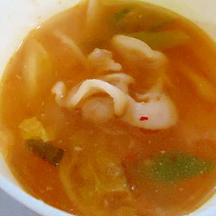 キムチカレー味噌スープ(味噌汁アレンジ)